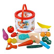 Conjunto educacional de madeira para crianças Cutting Food Game Toy Conjunto educacional de madeira para crianças Cutting Food Game Toy