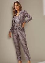 Conjunto Elastano Jaqueta Cropped Calça Cor Pink Verde