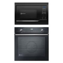 Conjunto Electrolux de Embutir Forno Elétrico 80L com PerfectCook360 Preto mais Micro ondas com Painel Digital 34L 220V