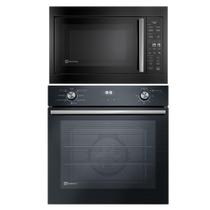 Conjunto Electrolux de Embutir Forno Elétrico 80L Efficient com PerfectCook360 e Micro ondas 34L Experience com Descongelamento Assistido Preto 220V