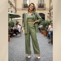Conjunto Elegante Alfaiataria Versátil Ideal Fashion Leve