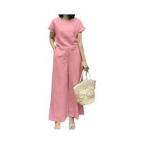 Conjunto Elegante De Calças De Verão Para Mulheres, Blusa De Manga Curta E Calças, 2 Peças, Conjunto Conjunto Elegante De Calças De Verão Para Mulheres, Blusa De Manga Curta E Calças, 2 Peças, Conjunto