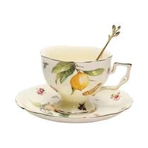 Conjunto Elegante De Xícaras De Café Em Cerâmica Com Pratos E Prato De Sobremesa, Estilo Europeu,