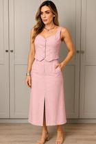 Conjunto Elegante Feminino Alfaiataria Saia e Colete Conjunto Elegante Feminino Alfaiataria Saia e Colete