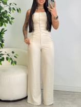 Conjunto Elegante Feminino sem alça Mais Calça Pantalona Alfaiataria Social