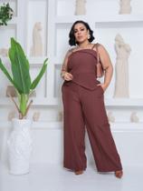 Conjunto Elegante Feminino Tecido Luis Thiw Plus Size Tamanhos 46 ao 50