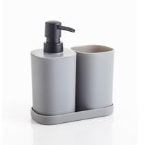 Conjunto Elegante para Banheiro em 3 Peças - Quadrado Cinza