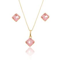 Conjunto elegante quadrado rosa