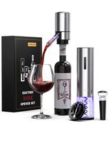 Conjunto elétrico de presente de vinho TOMEEM recarregável com aerador e muito mais Conjunto elétrico de presente de vinho TOMEEM recarregável com aerador e muito mais