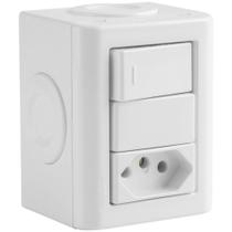 Conjunto Elétrico Lizflex Interruptor e Tomada 2P+T 20A 250V Branco Tramontina