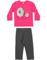 Conjunto Elian Infantil Menina Moletom Flanelado com Estampa Sweet Bichinhos