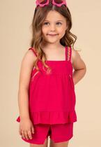 Conjunto em algodão texturizado Pink Pakita Conjunto em algodão texturizado Pink Pakita