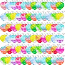 Conjunto em Atacado Tiusue 72 Peças de Chaveiros Pop em Formato de Coração