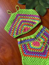 Conjunto em crochê blogueira infantil 4 anos Conjunto em crochê blogueira infantil 4 anos