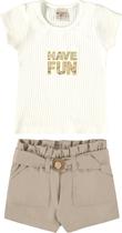 Conjunto em Malha Canelada/Sarja Confort Have Fun