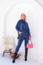 Conjunto em malha em lanzinha Calça e Blusa Gola detalhes nos ombros Priscila