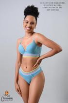 Conjunto em microfibra com elástico Mayara com calcinha e fio