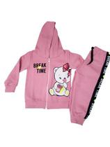 Conjunto em moletom feminino blusa com capuz e calça tam 2