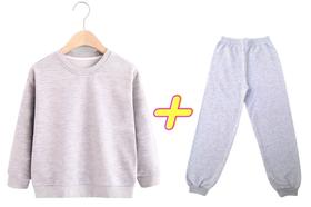 Conjunto em Moletom flanelado Infantil gola redonda blusa e calça tamanhos de 6 meses a 8 anos Conjunto em Moletom flanelado Infantil gola redonda blusa e calça tamanhos de 6 meses a 8 anos