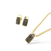Conjunto em Pedra Pirita banhado a Ouro 18K Conjunto em Pedra Pirita banhado a Ouro 18K