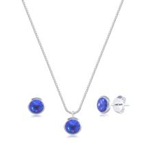 Conjunto em Prata 925 com Pedra Zirconia Colorida Conjunto em Prata 925 com Pedra Zirconia Colorida