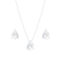 Conjunto em Prata 925 Gota com Zircônia - PL18634