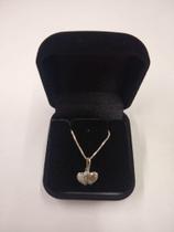 Conjunto em prata coração duplo