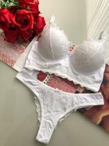 Conjunto em renda - Branco - Tamanho G