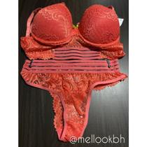 Conjunto em renda na cor Marsala, tamanho G