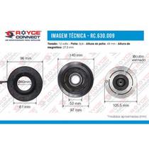 Conjunto Embreagem Compressor Denso 10Pa17 Maquina JD Polia 8Pk 130X30X40Mm Oem-52508