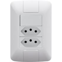 Conjunto Embutir Modular 2 Tomadas Aria 10A + 1 Interruptor Conjunto Embutir Modular 2 Tomadas Aria 10A + 1 Interruptor