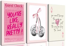 Conjunto emoldurado de arte de parede Pink Preppy de 3 pôsteres modernos de Coquette Disco Cherry Retrô Guest Check Impressões em tela Pintura de pôquer Quote Positiva Imagens Decoração de quarto Estética para meninas Dormitório de 12 x 16 polegadas Conjunto emoldurado de arte de parede Pink Preppy de 3 pôsteres modernos de Coquette Disco Cherry Retrô Guest Check Impressões em tela Pintura de pôquer Quote Positiva Imagens Decoração de quarto Estética para meninas Dormitório de 12 x 16 polegadas