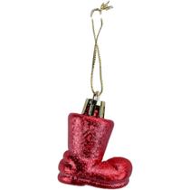 Conjunto Enfeite de Árvore de Natal com 6 Mini Botas Decorativa Vermelhas 4cm - Festive