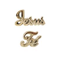 Conjunto Enfeite Decorativo Jesus Fé Porcelana Brilhante Luxo
