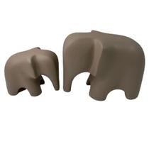 Conjunto enfeite elefante Mãe e Filho de cerâmica decorativo - Dünne It