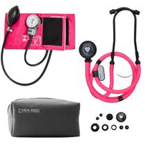 Conjunto Enfermagem Ap. de Pressão Esfigmomanômetro Estetoscópio Duplo P.a Med Rosa Black