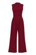 Conjunto Enterizo PRETTYGARDEN sin Mangas Cuello Simulado Vino Rojo XL