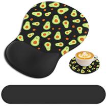 Conjunto ergonômico 3 em 1 de mouse pad com apoio para o pulso QJUZO Conjunto ergonômico 3 em 1 de mouse pad com apoio para o pulso QJUZO