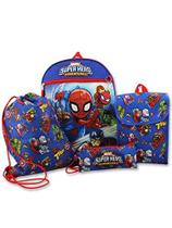 Conjunto escolar de mochila e lanche Super Hero Adventures Boys de 5 peças (tamanho único, azul/vermelho)