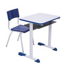 Conjunto Escolar Individual (Mesa e Cadeira) INFANTIL MDF Cor Azul - 4105 - moveis supremo