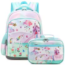 Conjunto escolar para meninas Octsky Castle Unicorn Green Conjunto escolar para meninas Octsky Castle Unicorn Green