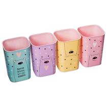 Conjunto Escolar Porta Canetas Estampado C/ 4 Peças Plasútil - Plasutil
