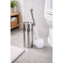 Conjunto Escova Sanitária com Suporte Inox para Banheiro Branco Unicasa Móveis