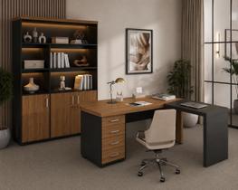Conjunto Escritório ARTANY: Mesa c/ extensor e Estante