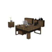 Conjunto Escritorio Completo 06 Peças CJ24 Nogal Tecno Mobili Conjunto Escritorio Completo 06 Peças CJ24 Nogal Tecno Mobili