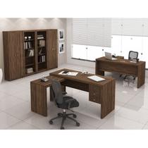 Conjunto Escritorio Completo 06 Peças CJ27 Nogal Tecno Mobili Conjunto Escritorio Completo 06 Peças CJ27 Nogal Tecno Mobili