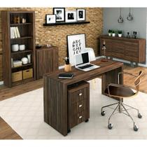 Conjunto Escritorio Completo 5 Peças Cj20 Nogal Nogal