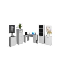 Conjunto Escritorio Completo 5 Peças CJ3 Branco Tecno Mobili Conjunto Escritorio Completo 5 Peças CJ3 Branco Tecno Mobili
