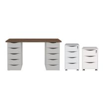 Conjunto Escritório Completo Hagen Nogal Branco