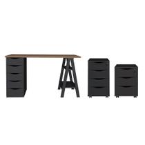 Conjunto Escritório Completo Solingen Nogal Preto - CASA H